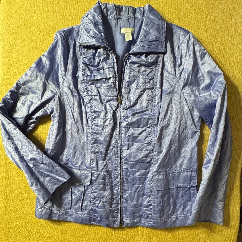 Chico's Metallic Blue Women's Puffer Jacket